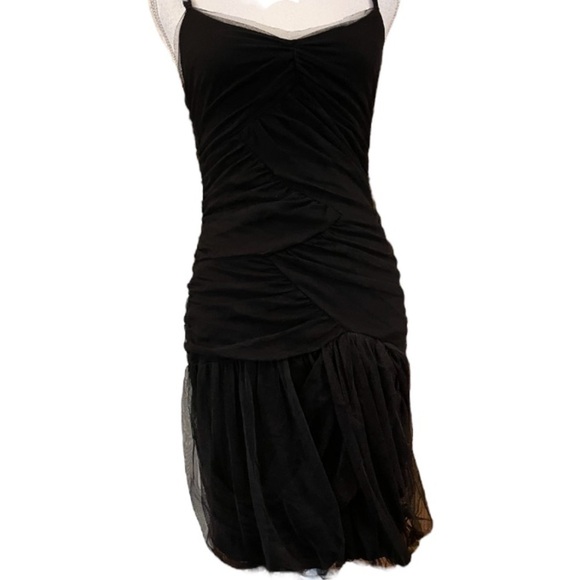 Bailey 44 Dress Women’s Medium Black Mesh Black Tie Classy Party Mini - Picture 8 of 14